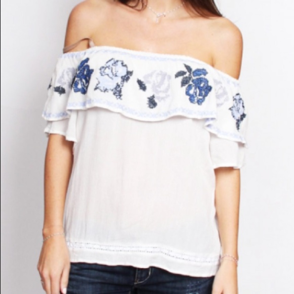 NWT white crochet top